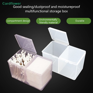 &lt;Cardflower&gt; กล่องพลาสติกใส ป้องกันฝุ่น สําหรับใส่สําลี เครื่องสําอาง ลิปสติก
