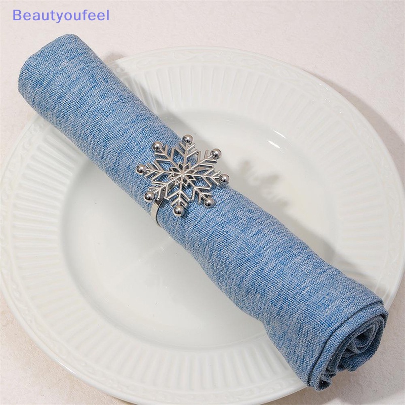 beautyoufeel-แหวนรัดผ้าเช็ดปาก-ลายเกล็ดหิมะ-สีทอง-1-ชิ้น-สําหรับตกแต่งโต๊ะ-โรงแรม-คริสต์มาส