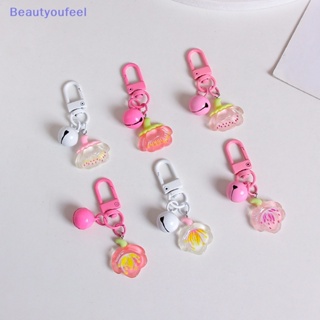 [Beautyoufeel] พวงกุญแจเรซิ่น จี้รูปดอกซากุระน่ารัก ขนาดเล็ก เรียบง่าย หวานแหวว สําหรับตกแต่ง