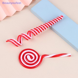 [Beautyoufeel] จี้รูปอมยิ้ม สีแดง สีขาว สําหรับแขวนตกแต่งต้นคริสต์มาส 2 ชิ้น