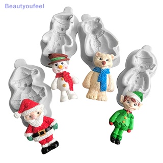 [Beautyoufeel] แม่พิมพ์ซิลิโคน รูปซานตาคลอส กวางเอลฟ์ สโนว์แมน สําหรับทําเค้ก เบเกอรี่ DIY