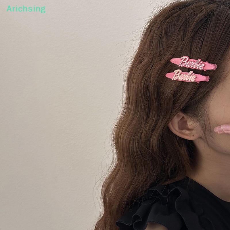 lt-arichsing-gt-กิ๊บติดผม-ลายตัวอักษรบาร์บี้น่ารัก-สีชมพู-เครื่องประดับ-แฟชั่นสําหรับผู้หญิง