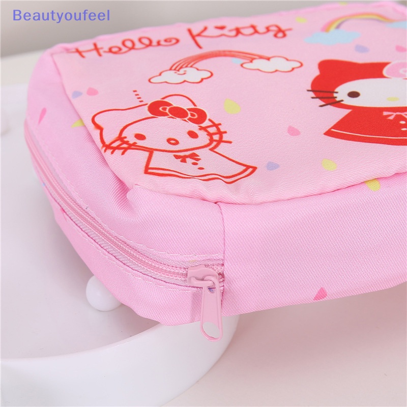 sanrio-beautyoufeel-กระเป๋าสตางค์-กระเป๋าใส่เหรียญ-มีซิป-ขนาดเล็ก-แบบพกพา-ลาย-hello-kitty-kuromi-สําหรับเด็กผู้หญิง