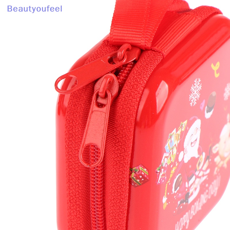 beautyoufeel-กระเป๋าใส่เหรียญ-หูฟัง-กุญแจ-ลายซานตาคลอส-สีแดง-สุ่มสี