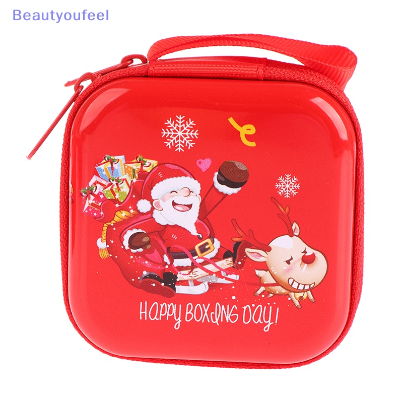 beautyoufeel-กระเป๋าใส่เหรียญ-หูฟัง-กุญแจ-ลายซานตาคลอส-สีแดง-สุ่มสี