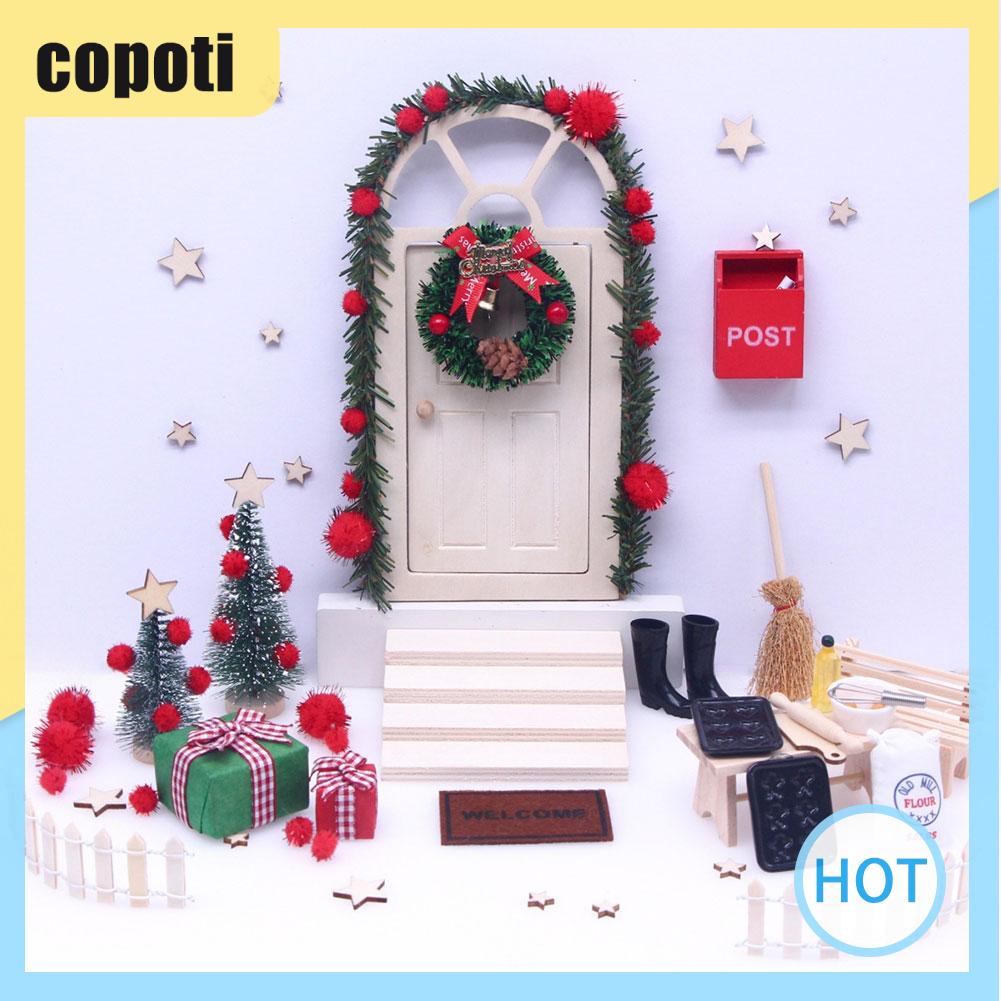 copoti-ชุดบ้านตุ๊กตาไม้-รูปโนมคริสต์มาส-สําหรับตกแต่งบ้าน-27-ชิ้น