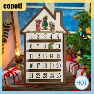 Copoti ปฏิทินไม้ ธีมคริสต์มาส ใช้ซ้ําได้ ของขวัญวันหยุด สําหรับเด็ก บ้าน