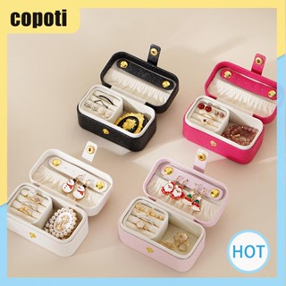 Copoti กล่องหนัง PU ขนาดเล็ก แบบพกพา สําหรับใส่เครื่องประดับ สร้อยคอ แหวน สร้อยข้อมือ