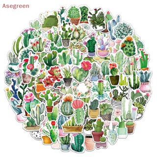 [Asegreen] สติกเกอร์ ลายการ์ตูนกระบองเพชร ดอกไม้ กราฟฟิติ กันน้ํา สําหรับติดตกแต่งกระเป๋าเดินทาง กีตาร์ แล็ปท็อป 100 ชิ้น