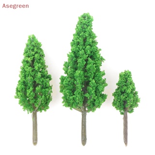 [Asegreen] โมเดลต้นไม้พลาสติก รูปหอคอย ขนาด 3.5 5.5 6.5 ซม. สําหรับตกแต่งบ้านตุ๊กตา 10 ชิ้น