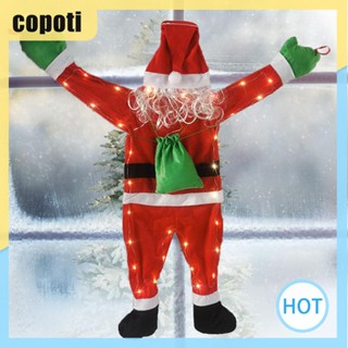 Copoti ซานต้าปีนเขา ขนฟู พร้อมไฟ LED แบบนิ่ม สําหรับแขวนในบ้าน และนอกบ้าน