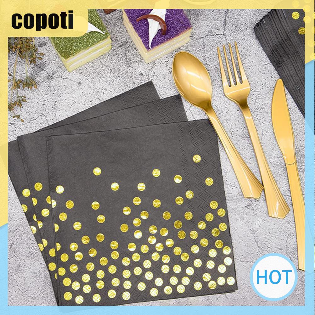 copoti-ชุดถ้วยผ้าเช็ดปาก-เกรดอาหาร-หรูหรา-สีดํา-สําหรับผู้ใหญ่-เด็ก-ปาร์ตี้วันเกิด-10-ชิ้น