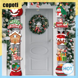 Copoti แบนเนอร์แขวนประตู ลายการ์ตูนสโนว์แมน สําหรับตกแต่งบ้าน เทศกาลคริสต์มาส ปีใหม่