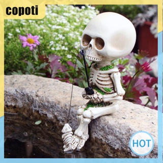 Copoti รูปปั้นเรซิ่น รูปหัวกะโหลก สไตล์โกธิค สําหรับตกแต่งบ้าน และสวน