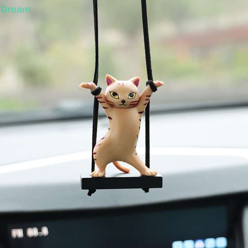lt-dream-gt-จี้กระจกมองหลัง-รูปแมวน่ารัก-สร้างสรรค์-อุปกรณ์เสริม-สําหรับตกแต่งภายในรถยนต์-ลดราคา