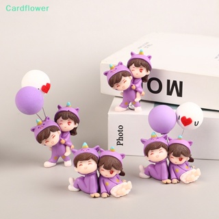 &lt;Cardflower&gt; เครื่องประดับตกแต่งภายในรถยนต์ ชุดนอนคู่รัก ลายการ์ตูนน่ารัก สีม่วง 1 คู่