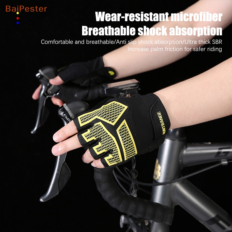 baipester-ถุงมือกีฬา-แบบครึ่งนิ้ว-ระบายอากาศ-กันลื่น-สําหรับผู้ชาย-และผู้หญิง-ใส่ออกกําลังกาย-ปั่นจักรยานกลางแจ้ง
