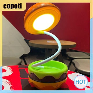 Copoti โคมไฟตั้งโต๊ะ รูปแฮมเบอร์เกอร์ 3 โหมด สําหรับบ้าน ออฟฟิศ