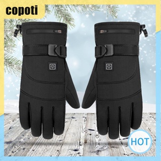 Copoti ถุงมือเล่นสกี ฤดูหนาว อบอุ่น ใช้แบตเตอรี่ แบบชาร์จไฟได้ สําหรับเดินป่า ขี่จักรยาน และเล่นสกี สําหรับบ้าน