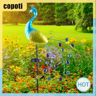 Copoti โคมไฟ LED รูปนกยูง โลหะ กันน้ํา สําหรับตกแต่งสวน สนามหญ้า บ้าน