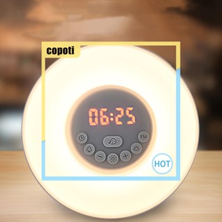 Copoti นาฬิกาปลุกตั้งโต๊ะ LED หรี่แสงได้ พร้อมวิทยุ FM สําหรับบ้าน