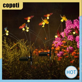 Copoti โคมไฟไดนามิก รูปหิ่งห้อย ใบไม้สีเขียว พลังงานแสงอาทิตย์ 600MAH สําหรับตกแต่งบ้าน เทศกาล