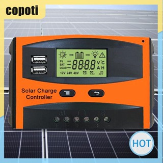 Copoti ตัวควบคุมการเก็บประจุพลังงานแสงอาทิตย์ 20A 30A 12V 24V PWM ไฟแบ็คไลท์ USB คู่ สําหรับบ้าน