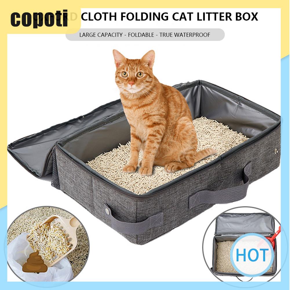 copoti-กระบะทรายแมว-ทรงสี่เหลี่ยมผืนผ้า-แบบพกพา-พับได้-พร้อมช้อนตัก-สําหรับบ้าน