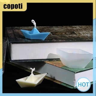 Copoti แม่พิมพ์ซิลิโคนเรซิ่น รูปเรือ 3D ใช้ซ้ําได้ สําหรับทําเทียนหอม งานฝีมือ DIY