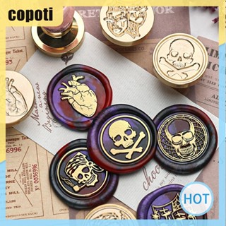 Copoti หัวแสตมป์ตราประทับ ลายกะโหลก สําหรับงานแต่งงาน จดหมายเชิญที่กําหนดเอง DIY