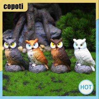 Copoti ฟิกเกอร์เรซิ่น รูปนกฮูกน่ารัก สําหรับตกแต่งบ้าน และโต๊ะ 4 ชิ้น