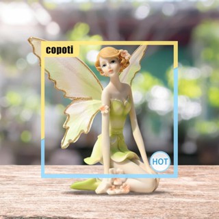 Copoti ตุ๊กตาเรซิ่น รูปปั้นนางฟ้า ดอกไม้ สีเขียว สําหรับตกแต่งบ้าน