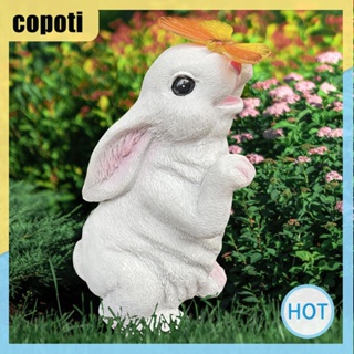 Copoti โคมไฟเรซิ่น พลังงานแสงอาทิตย์ ลายการ์ตูนกระต่าย ผีเสื้อ แฮนด์เมด สําหรับตกแต่งบ้าน วันหยุด