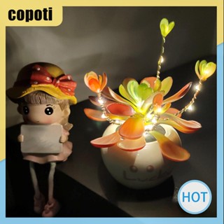 Copoti โคมไฟตั้งโต๊ะ LED รูปพืชอวบน้ํา สําหรับตกแต่งบ้าน ในร่ม