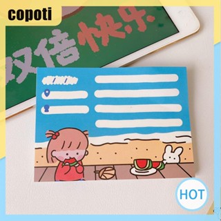 Copoti กระดาษโน้ตเตือนความจํา ลายการ์ตูนเด็กผู้หญิง สําหรับตกแต่งบ้าน