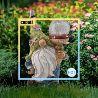Copoti โคมไฟเรซิ่น รูปปั้นคนแคระ เอลฟ์ โนม ใช้พลังงานแสงอาทิตย์ สําหรับตกแต่งบ้าน สวน