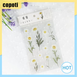 Copoti สติกเกอร์ PET ลายดอกไม้ หลากสีสัน สําหรับตกแต่งไดอารี่ อัลบั้มรูปภาพ บ้าน DIY