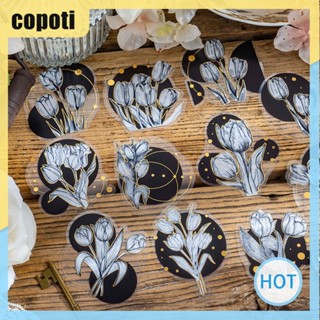 Copoti สติกเกอร์กระดาษ ลายศิลปะ สวยหรู สไตล์เรโทร แฮนด์เมด สําหรับติดตกแต่งอัลบั้ม บ้าน