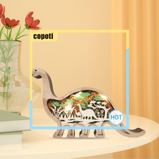 Copoti รูปปั้นไดโนเสาร์ ป่าไม้ 3D พร้อมไฟ สําหรับตกแต่งบ้าน