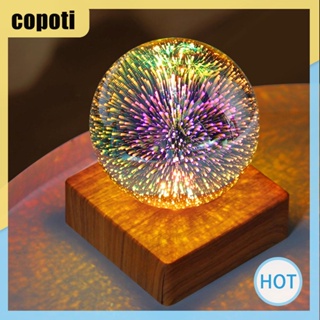 Copoti โคมไฟข้างเตียง LED คริสตัลบอล 3D อุปกรณ์เสริม สําหรับบ้าน ห้องนั่งเล่น