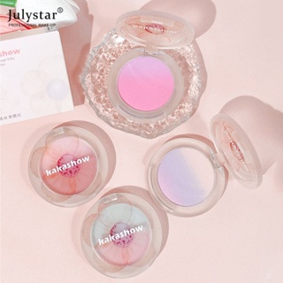 JULYSTAR Kakashow Gradient Blush Palette ฤดูร้อนธรรมชาติ Brightening แก้มสีฟ้าสีม่วง Kawaii แต่งหน้า Peach Powder Blush เกาหลีสีชมพู Rouge เครื่องสำอางค์