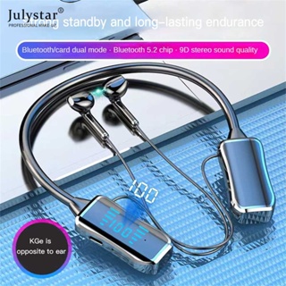 JULYSTAR ใหม่ไร้สายคอแขวนชุดหูฟังบลูทูธที่รองรับกีฬาฟิตเนสหูฟังชนิดใส่ในหู Super Endurance ชุดหูฟังบลูทูธที่รองรับ