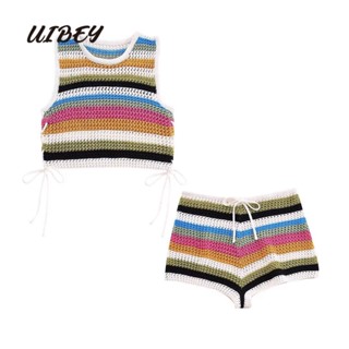 Uibey เสื้อแขนกุด แฟชั่น + กางเกงขาสั้น 3904