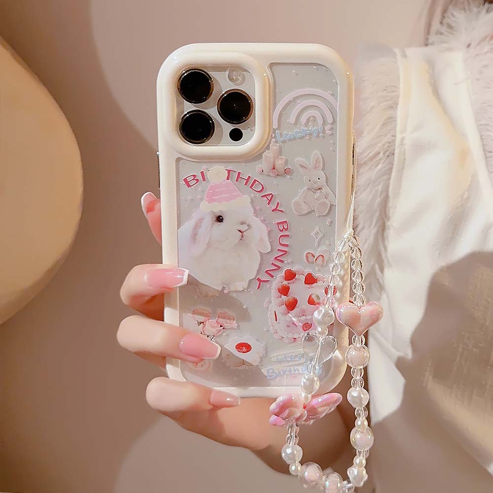 เคสโทรศัพท์มือถืออะคริลิค-แบบแข็ง-ลายกระต่ายน่ารัก-หรูหรา-สําหรับ-iphone-11-14promax-12promax-13promax-xr-xsmax-14plus