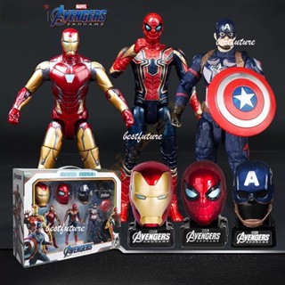 ใหม่ โมเดลฟิกเกอร์ Marvel The Avengers Articulado Iron Man SpiderMan Captain America Black Panther ขยับได้ ของเล่นสําหรับเด็ก