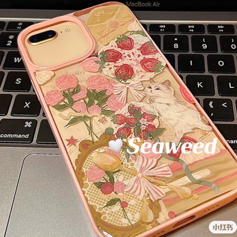 oil-painting-flowers-cat-phone-case-for-iphone-14pro-13promax-pink-edge-xs-soft-12-niche-iphone11-7