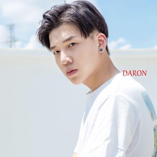 Daron ต่างหูสตั๊ดอาเกต สีดํา อินเทรนด์ เรียบง่าย พังก์ หญิง รอบ ฮิปฮอป ต่างหู สําหรับผู้ชาย