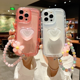 [Aimeidai] เคสโทรศัพท์มือถือ กันกระแทก พร้อมขาตั้ง และสายคล้อง รูปหัวใจ สําหรับ iPhone 14 13 12 11 X Series