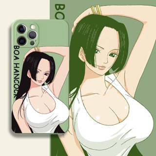 [Aimeidai] เคสโทรศัพท์มือถือ ซิลิโคน กันกระแทก ลายตัวละคร One Piece Boa Hancock สําหรับ iPhone 13 12 11 Series