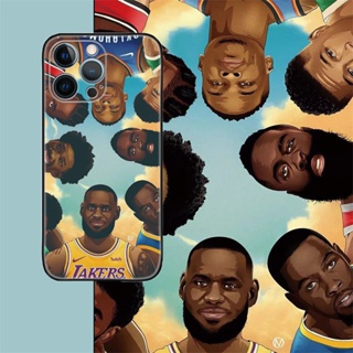 [Aimeidai] เคสโทรศัพท์มือถือซิลิโคน กันกระแทก พิมพ์ลาย NBA Super Star LeBron James สําหรับ iPhone 14 13 12 11 Series